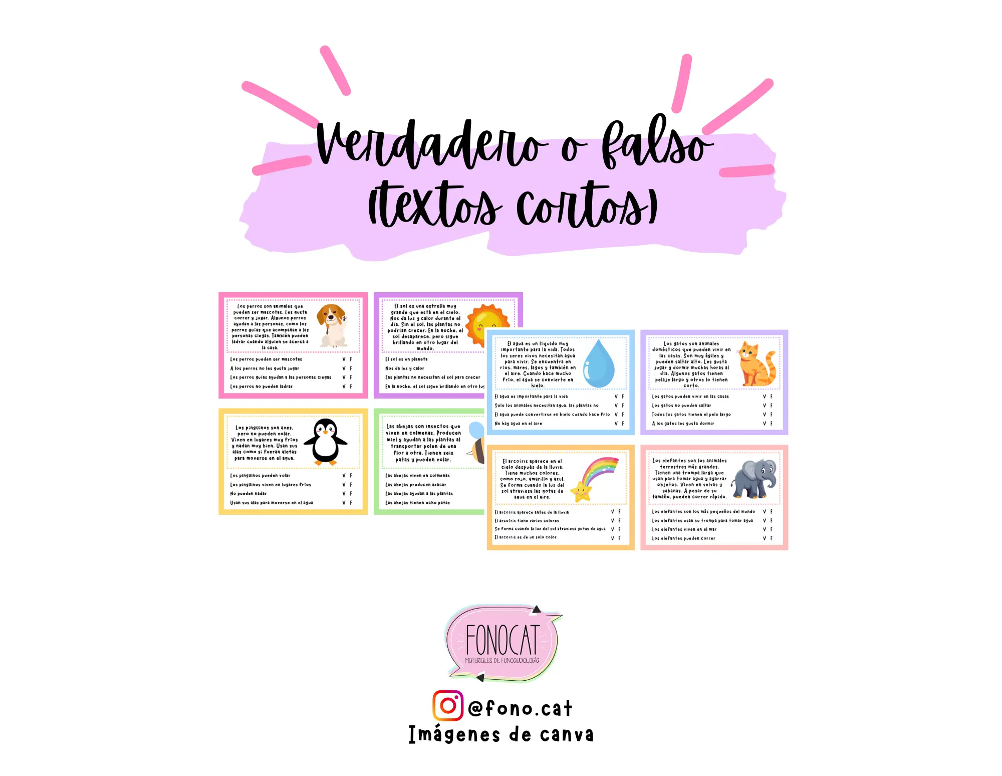 Textos Cortos de Verdadero o Falso