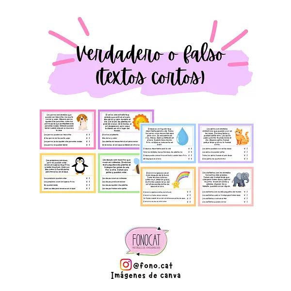 Textos Cortos de Verdadero o Falso
