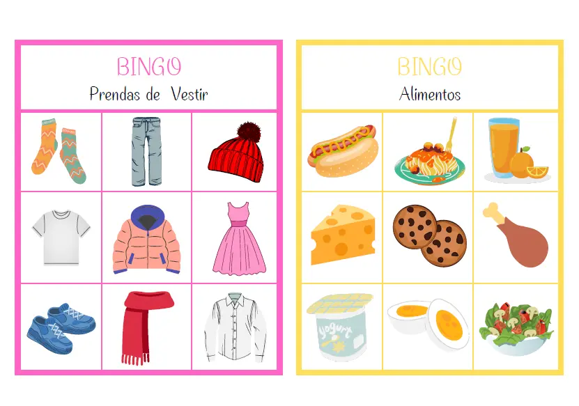 Bingo de Categorías Semánticas