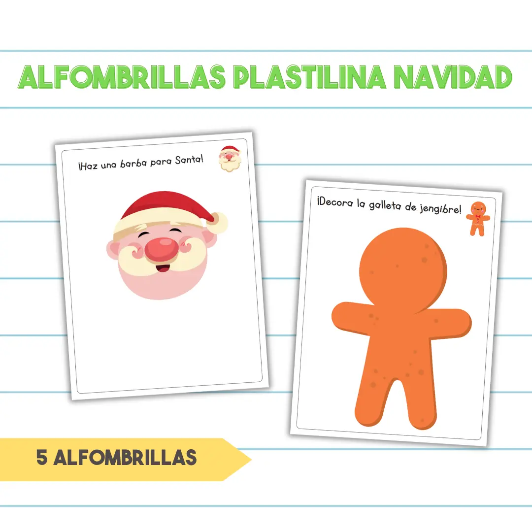 Mats (Alfombrillas) de Play Doh o Plastilina de Navidad - PDF Imprimible