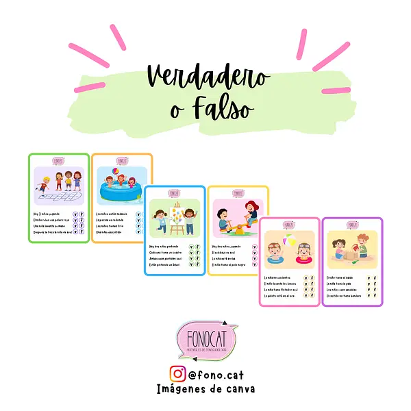 Tarjetas: Verdadero o falso
