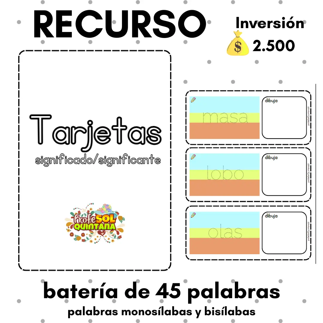 TARJETAS SIGNIFICADO Y SIGNIFICANTE