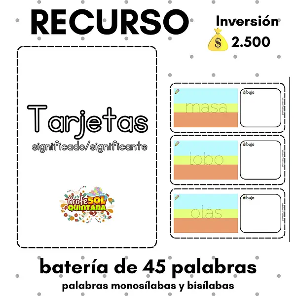 TARJETAS SIGNIFICADO Y SIGNIFICANTE