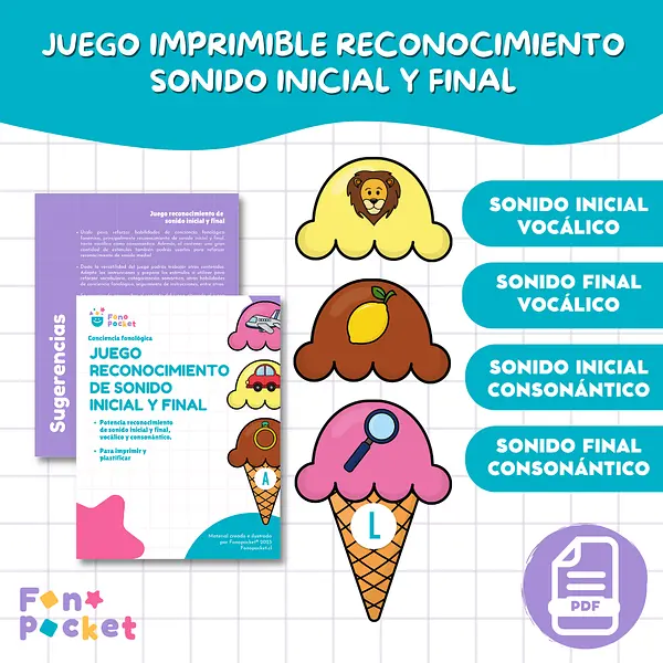 Juego reconocimiento de sonido inicial y final