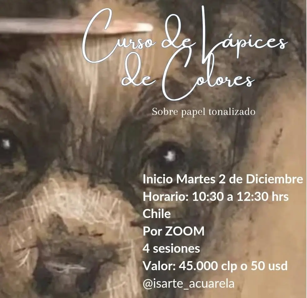 Curso lápices de colores en papel tonalizado