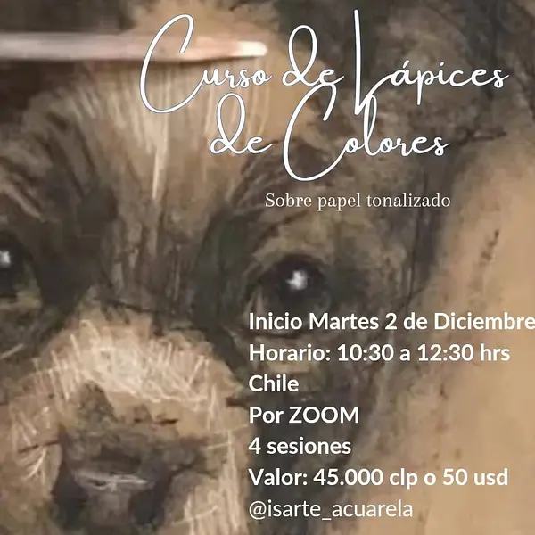 Curso lápices de colores en papel tonalizado