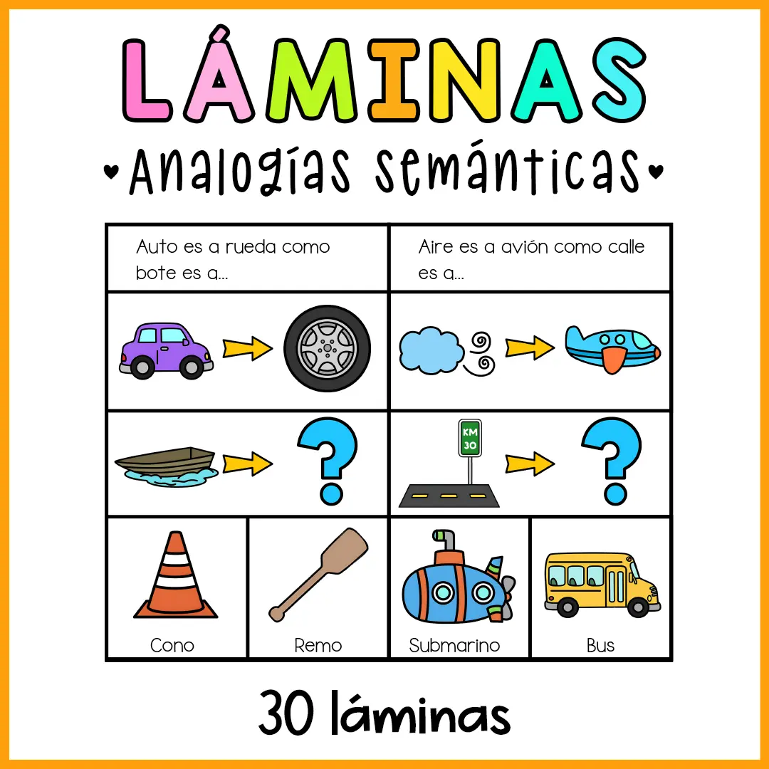 LÁMINAS ANALOGÍAS SEMÁNTICAS