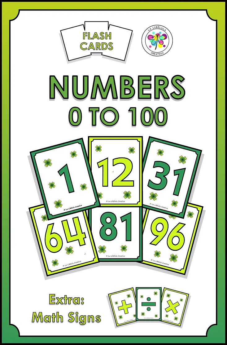 FLASH CARDS NUMEROS 0 A 100  - SAN PATRICIO - VERDE VERDE - INGLES_g67.png