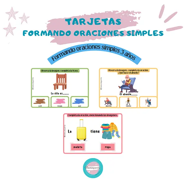 Tarjetas Formando Oraciones Simples