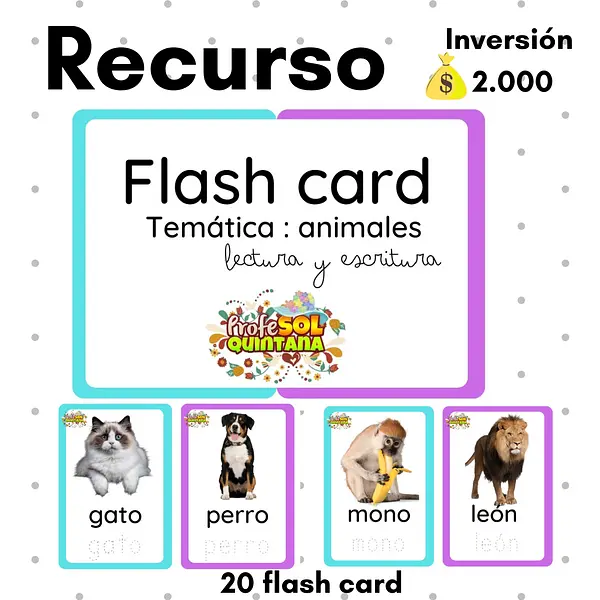 FLASH CARD TEMÁTICA ANIMALES