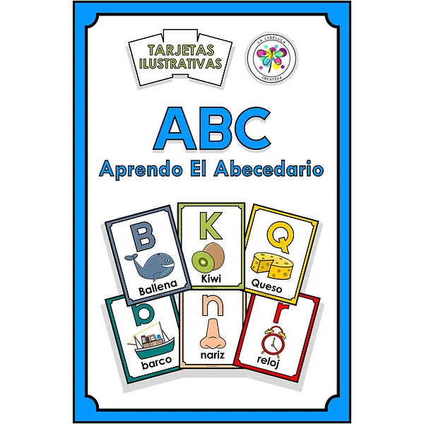 Spanish Flash Cards Learning Alphabet Tarjetas Ilustrativas Aprendo Abecedario