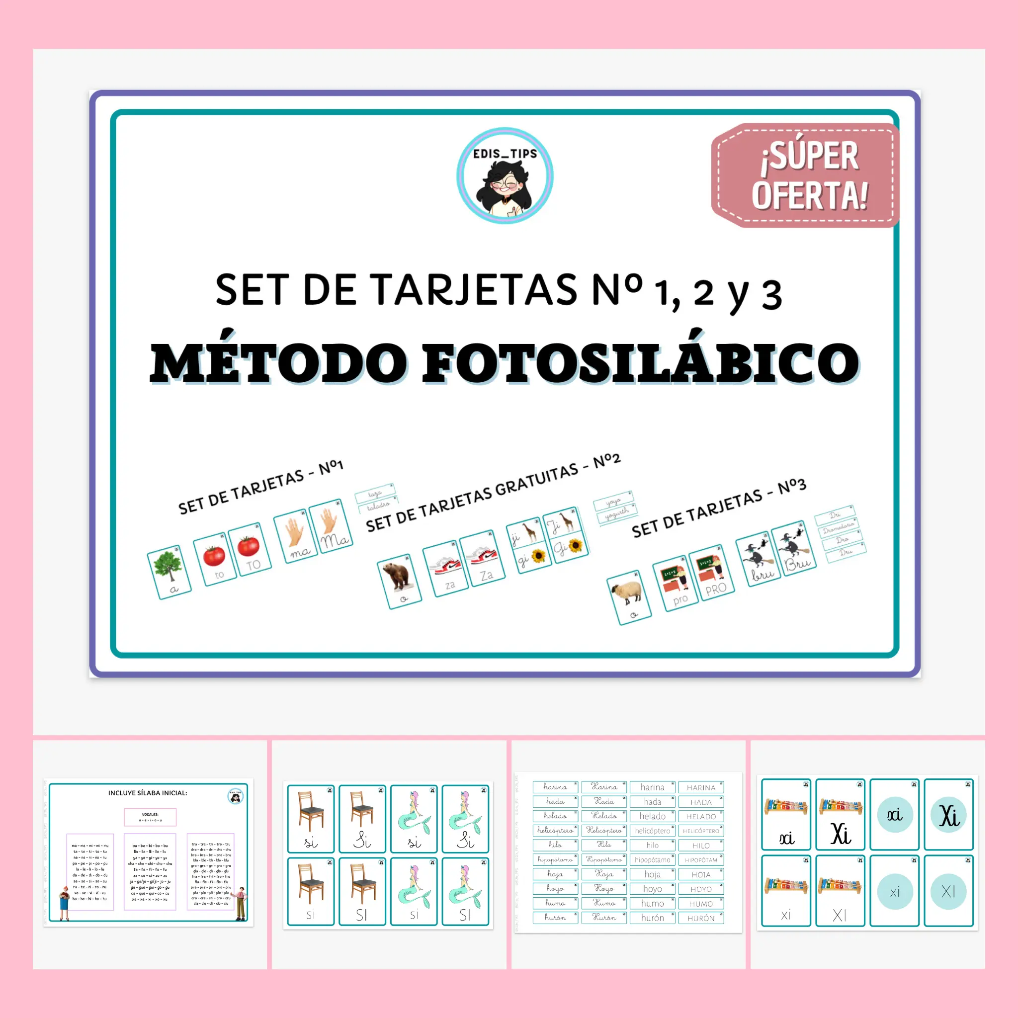 SET COMPLETO - TARJETAS MÉTODO FOTOSILÁBICO