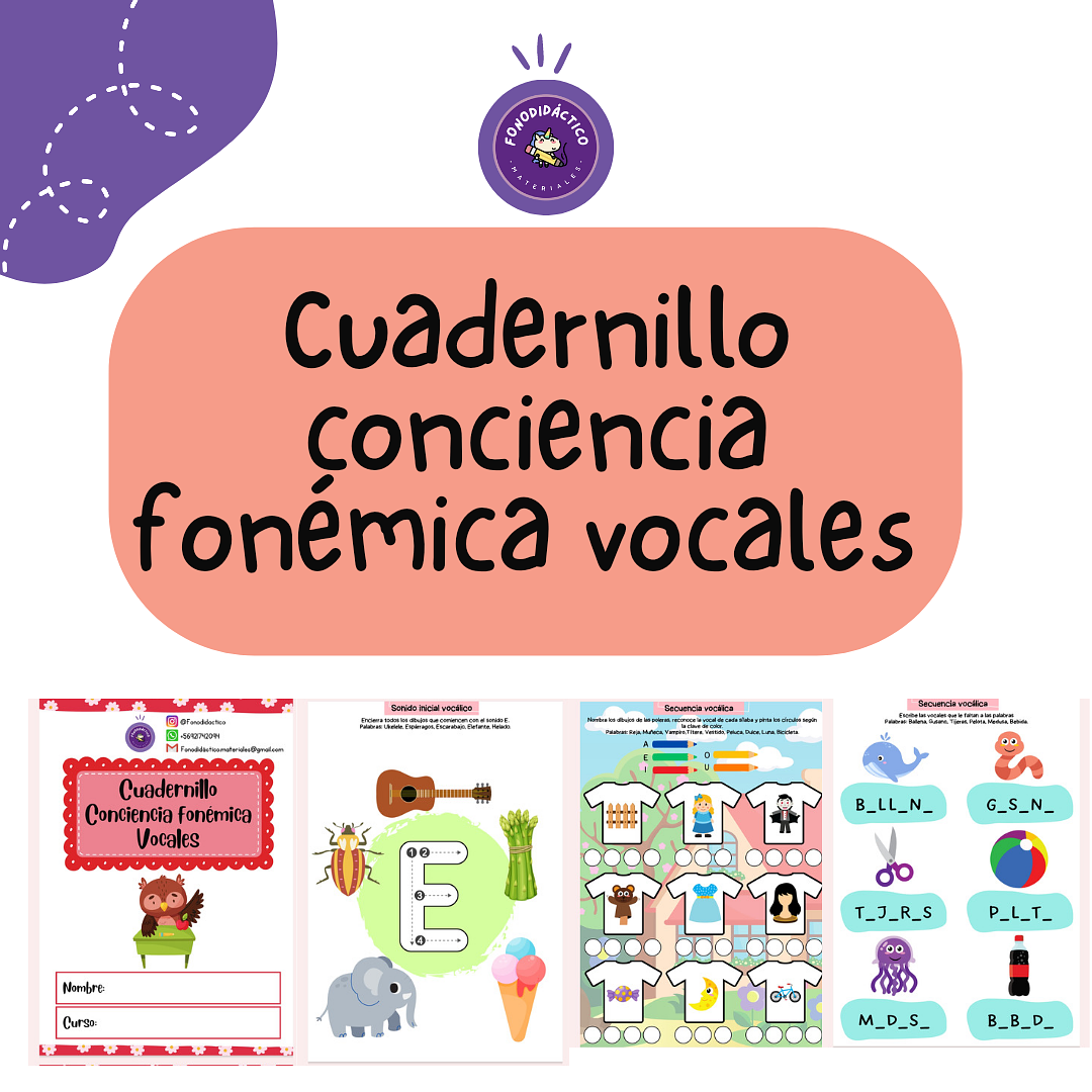 Cuadernillo Conciencia Fonémica Vocales 