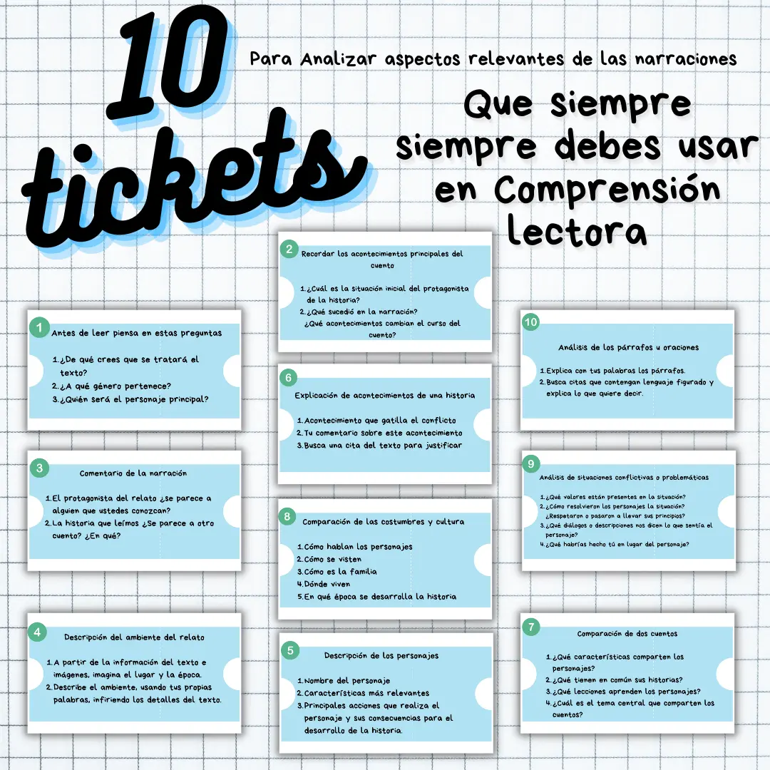 10 tickets que siempre siempre debes usar en Comprensión lectora!