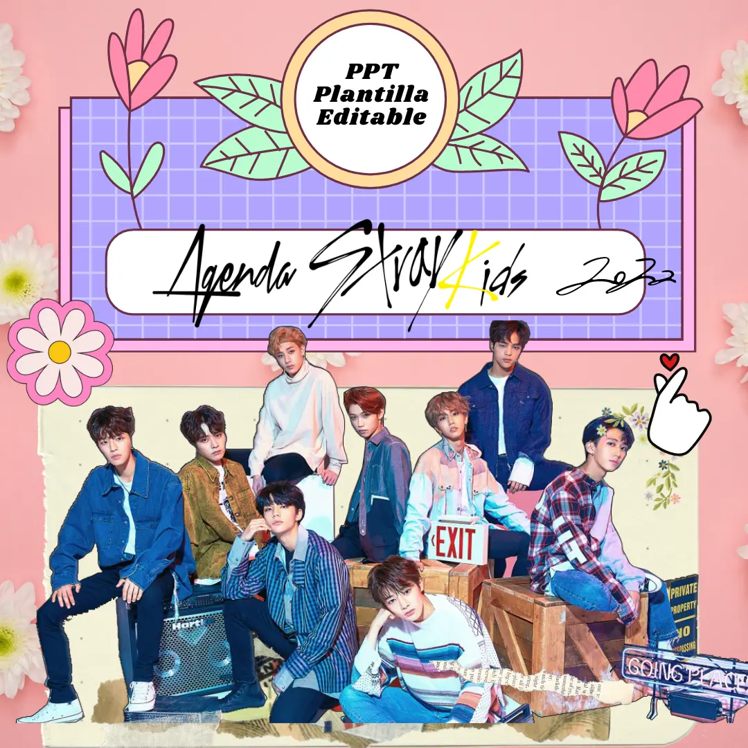 PPT editable Agenda escolar Kpop Stray Kids