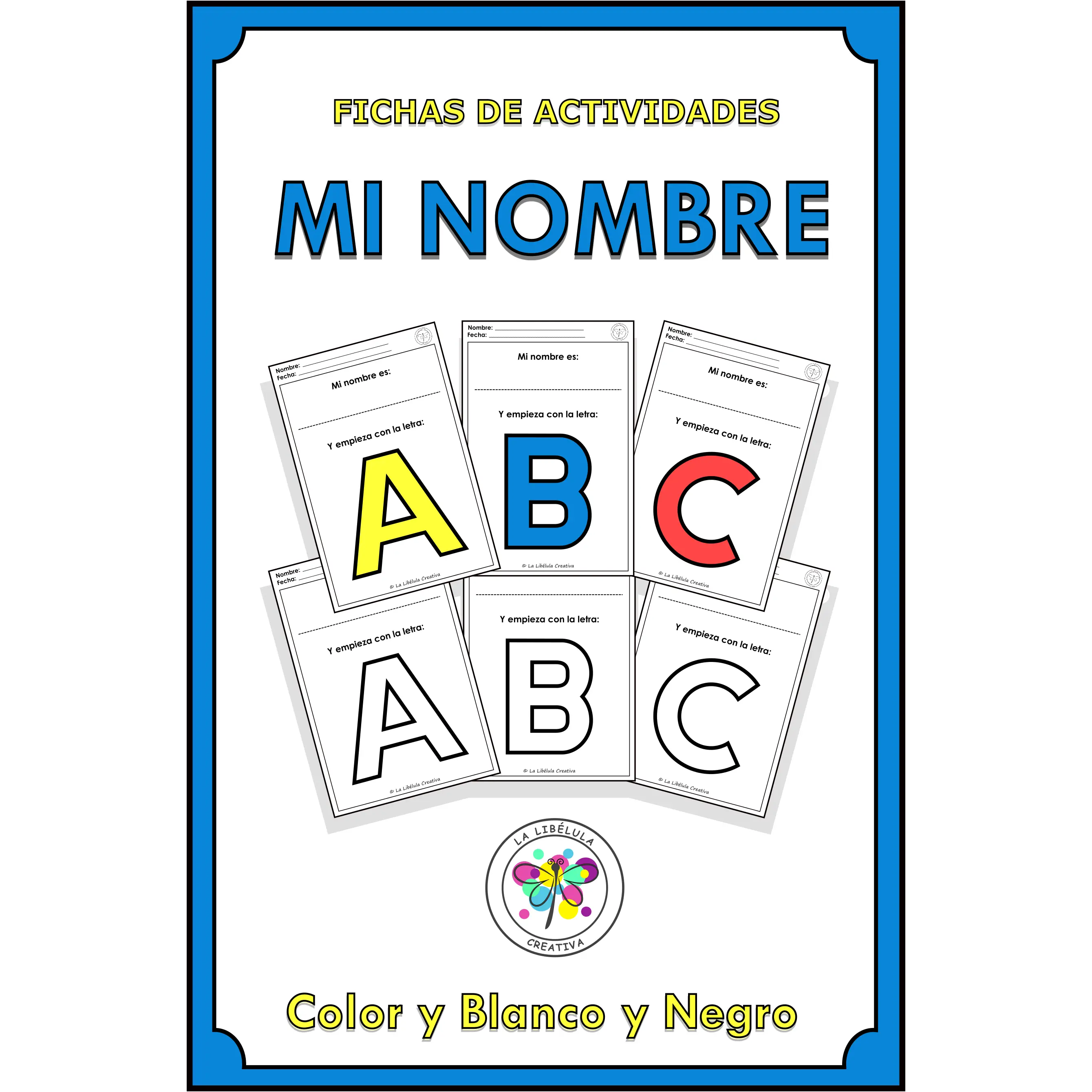 Spanish Worksheets ABC Name Letters Mi Nombre Abecedario Letras Color