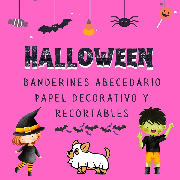 PPT editable letras y decorativos Halloween