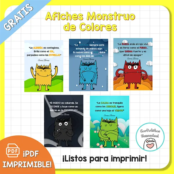 PDF Gratis: Afiches Monstruo de Colores
