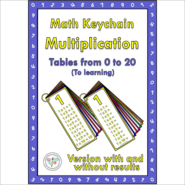 Keychain Multiplication Tables Cards Facts Learning Numbers