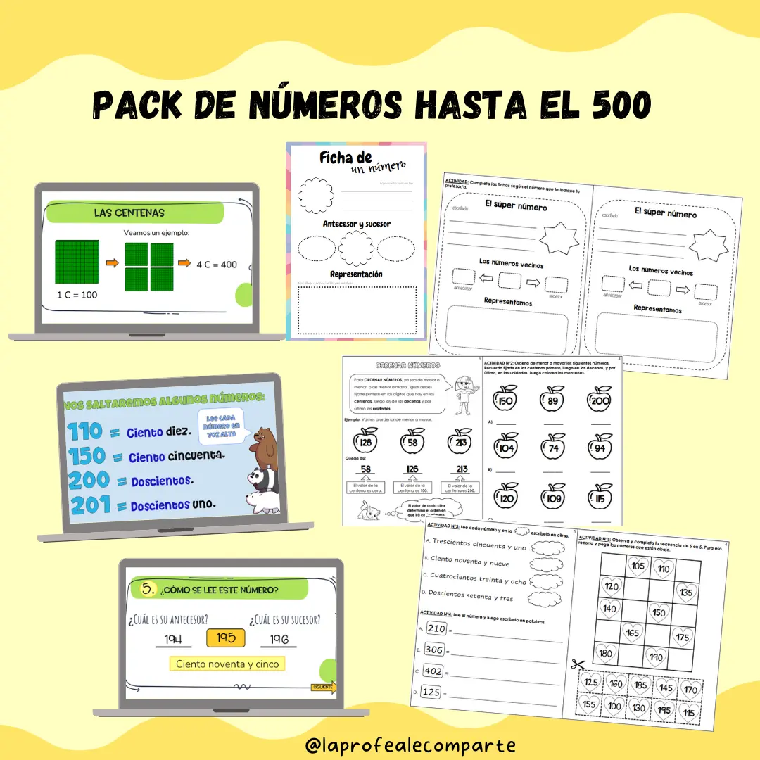 Pack de números hasta el 500