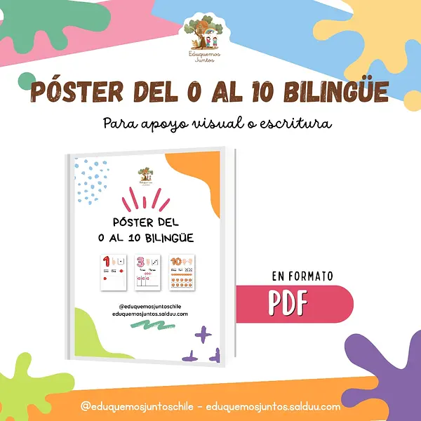 Póster Números del 0 al 10 Bilingüe