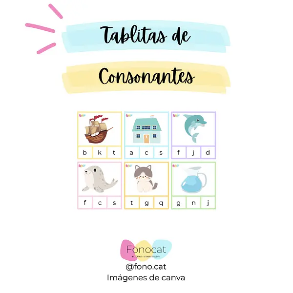 Tablitas de Vocales y Consonantes