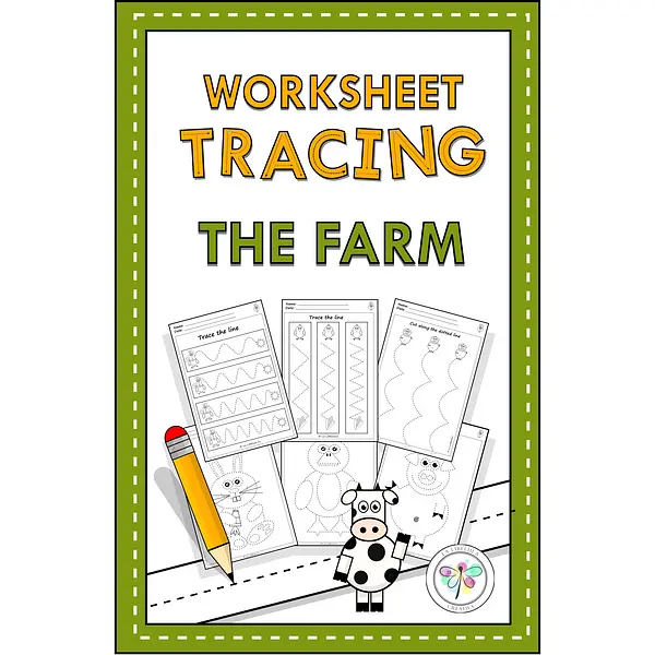 Worksheets Tracing Activities Farm Animals Fine motor Cut Color Barn