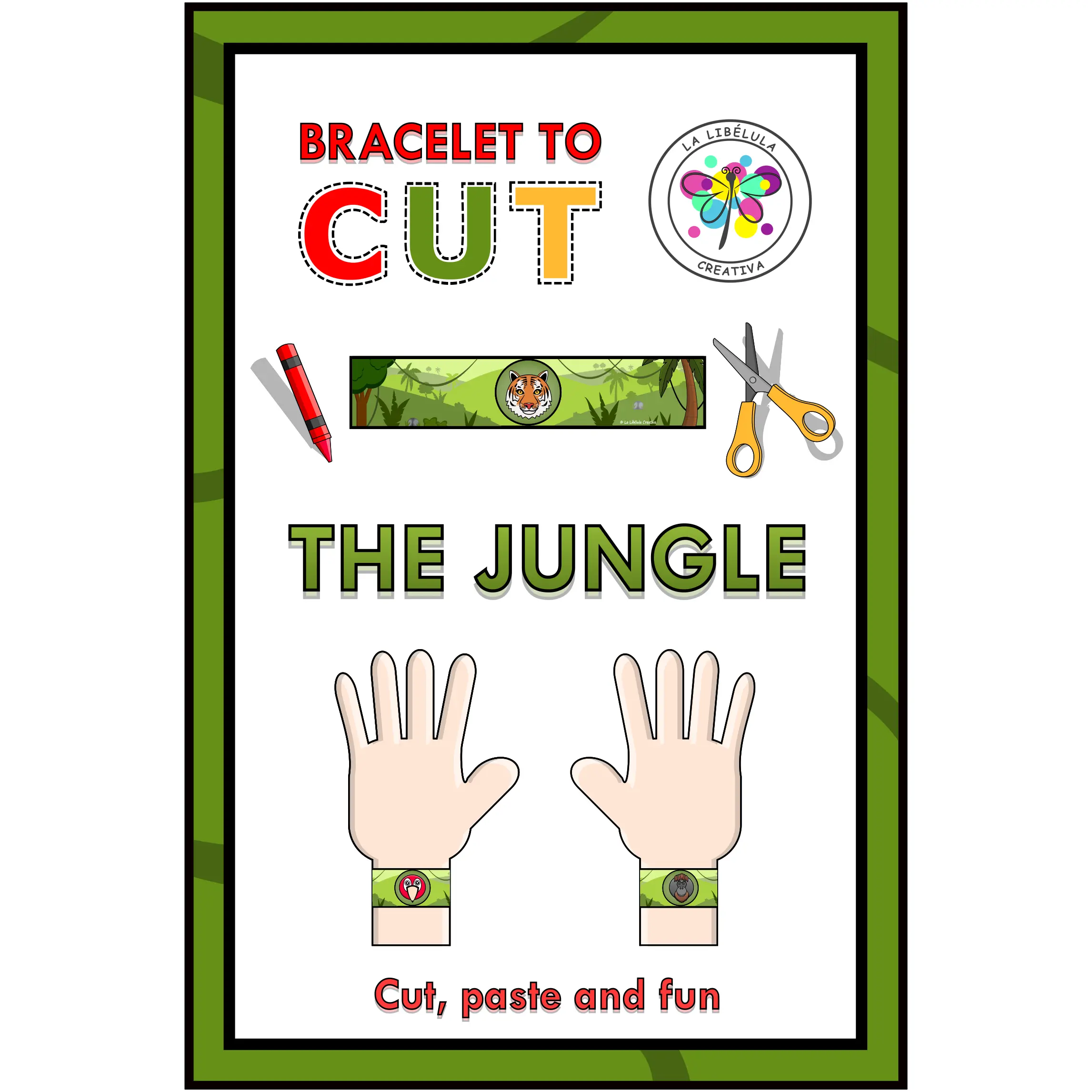 Bracelet Craft Cut Color Jungle Animals Play Fun