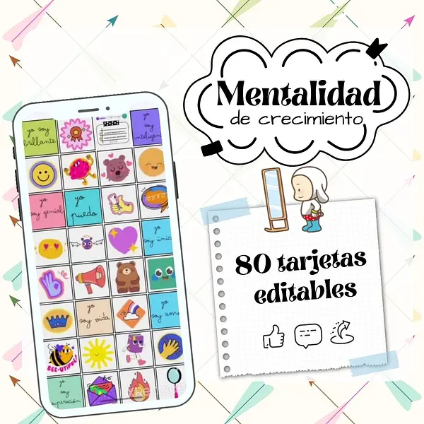 80 tarjetas para estimular la mentalidad de crecimiento y autoestima positiva