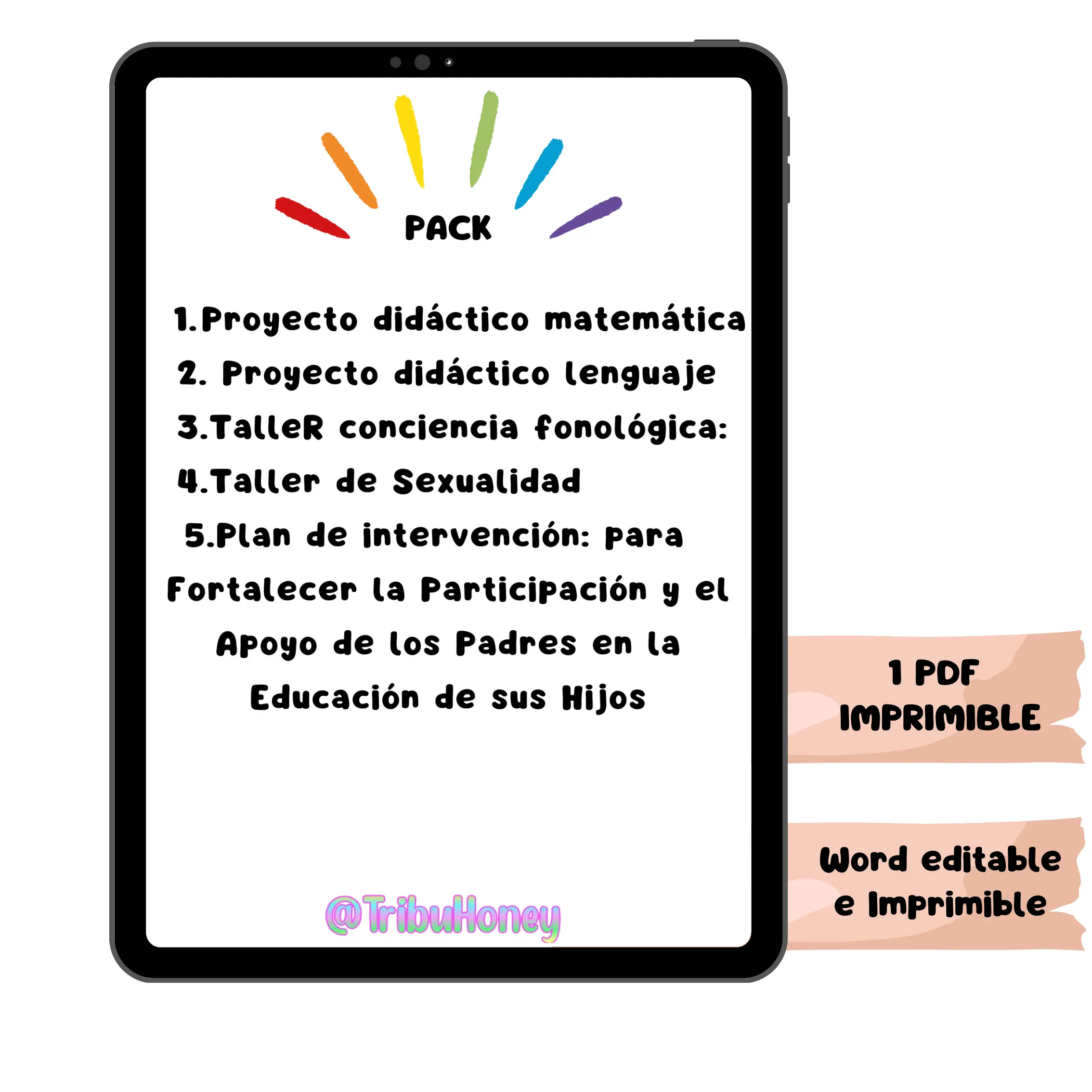 pack: proyectos, talleres, plan