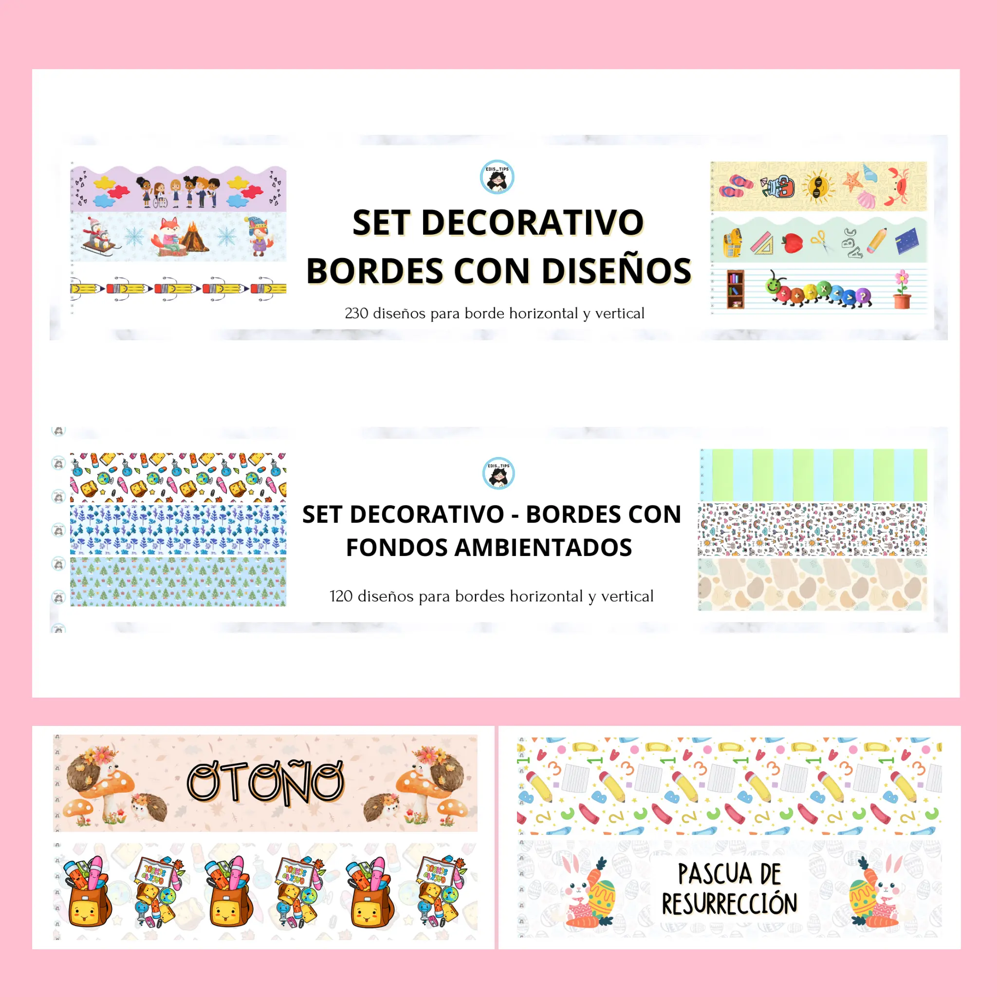 BORDES DECORATIVOS TEMÁTICOS - GRATIS