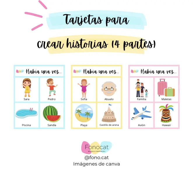 Tarjetas para crear oraciones e historias