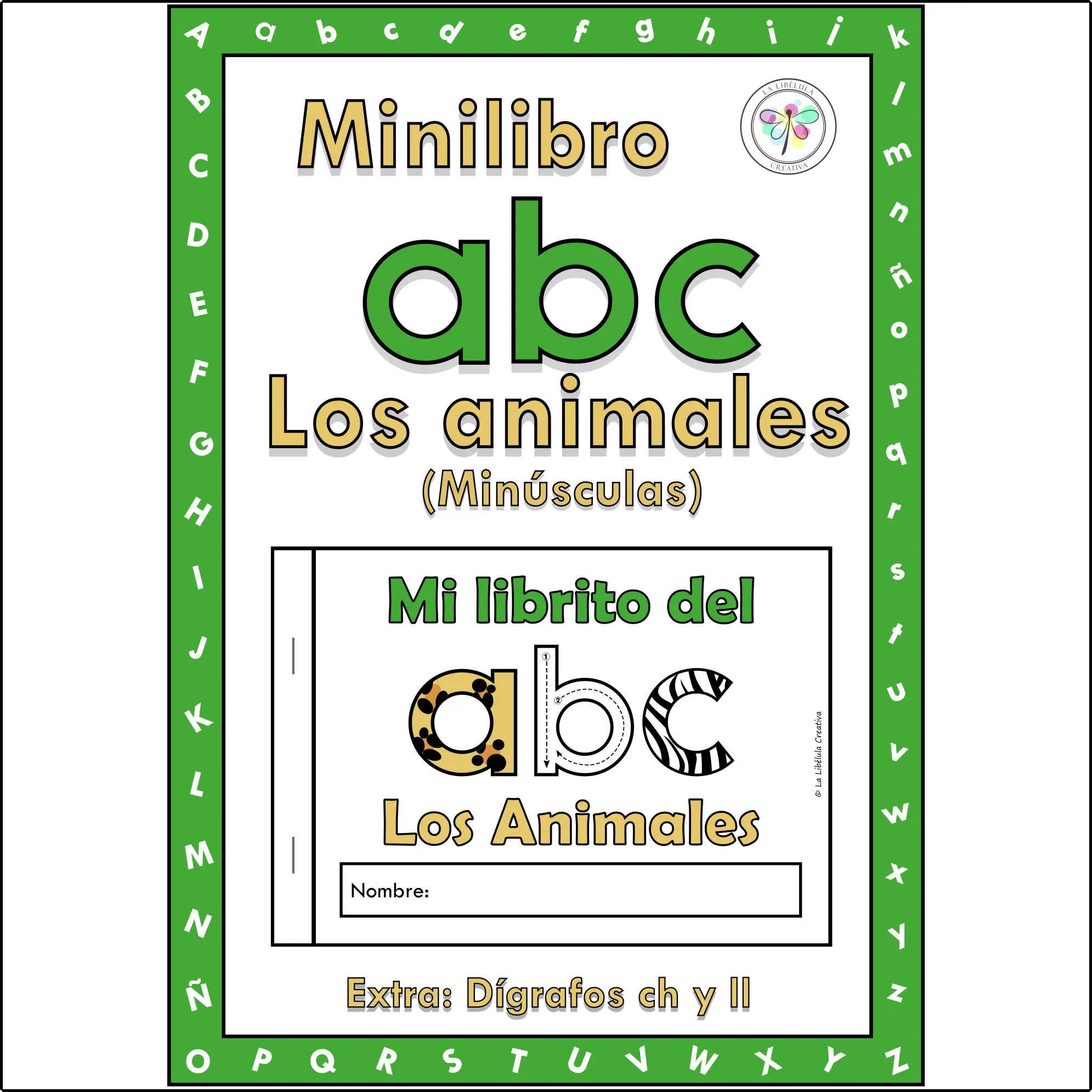 Spanish Alphabet Animals Minibook Minilibro Abecedario Animales Minúsculas