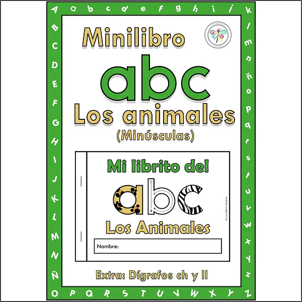 Spanish Alphabet Animals Minibook Minilibro Abecedario Animales Minúsculas