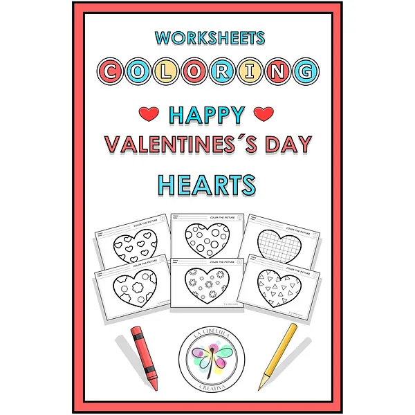 Worksheets Coloring Hearts Valentine´s Day Love Craft