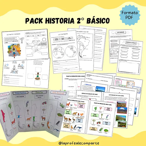 Pack Historia y geografía 2° básico