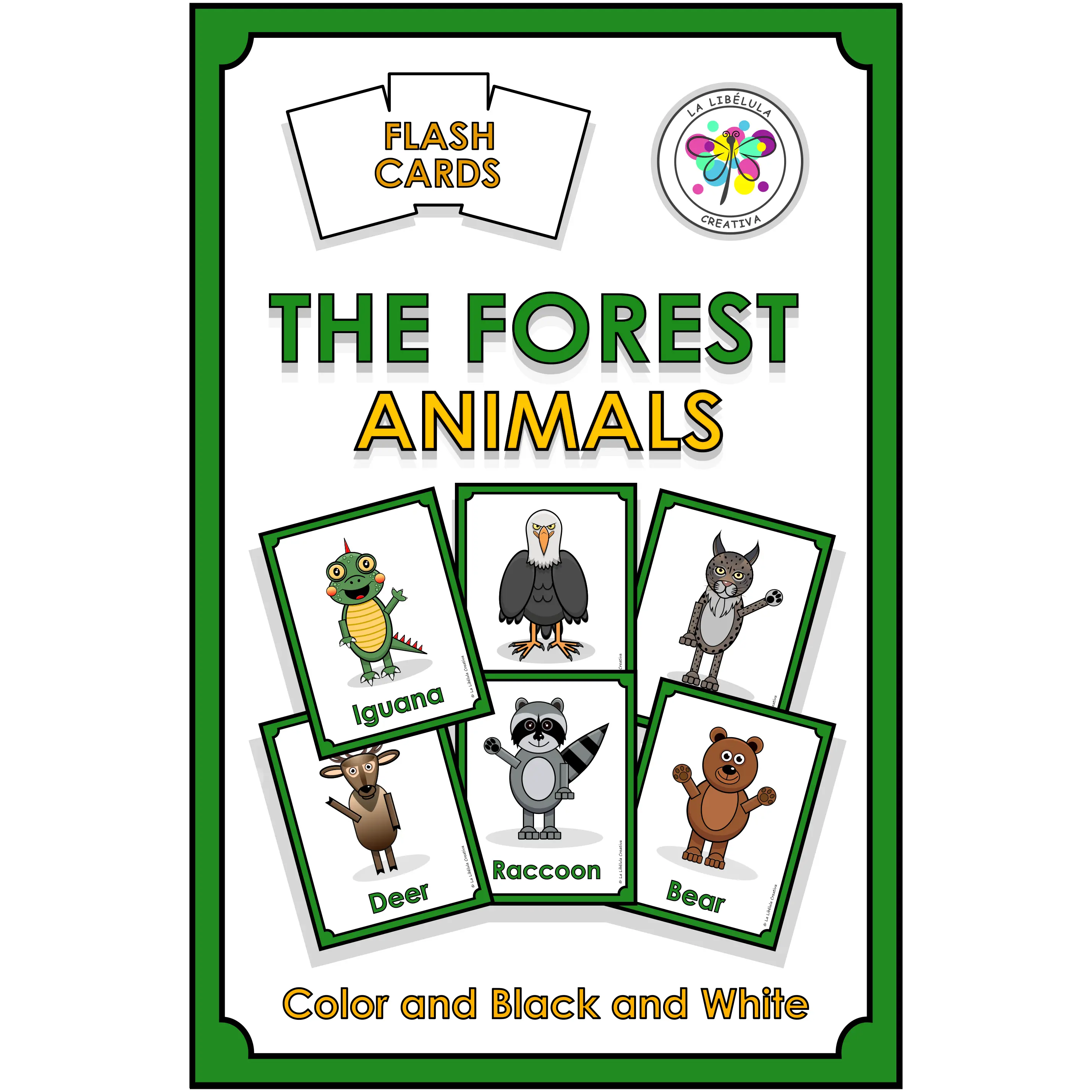 Flash Cards Forest Color Cut Animals