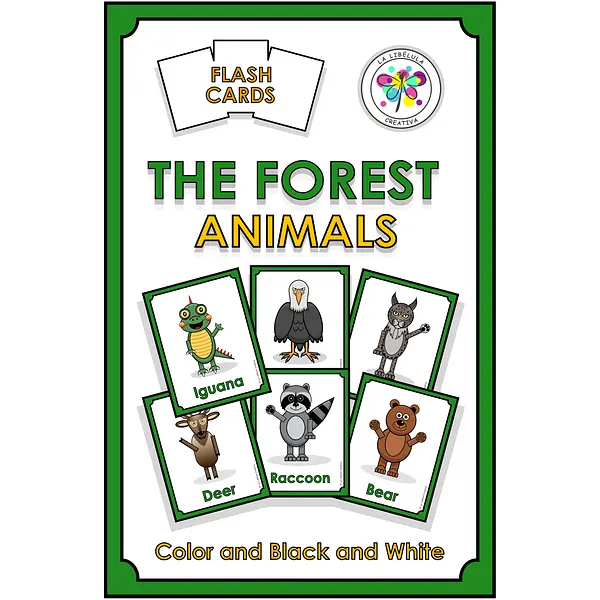 Flash Cards Forest Color Cut Animals