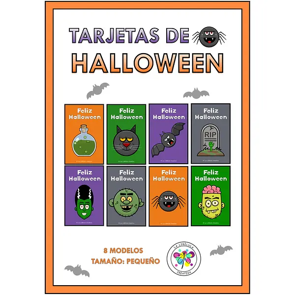 Spanish Halloween Tags Cards Characters Gifts Tarjetas Etiquetas Personajes 2