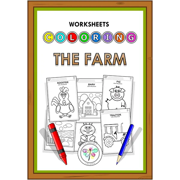 Coloring Worksheets The Farm Animals Barn Painting Decorate Craft