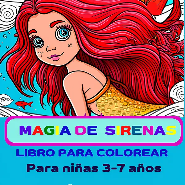 EL MUNDO DE LA SIRENITA LIBRO PARA COLOREAR PARA NIÑAS 3 A7 AÑOS