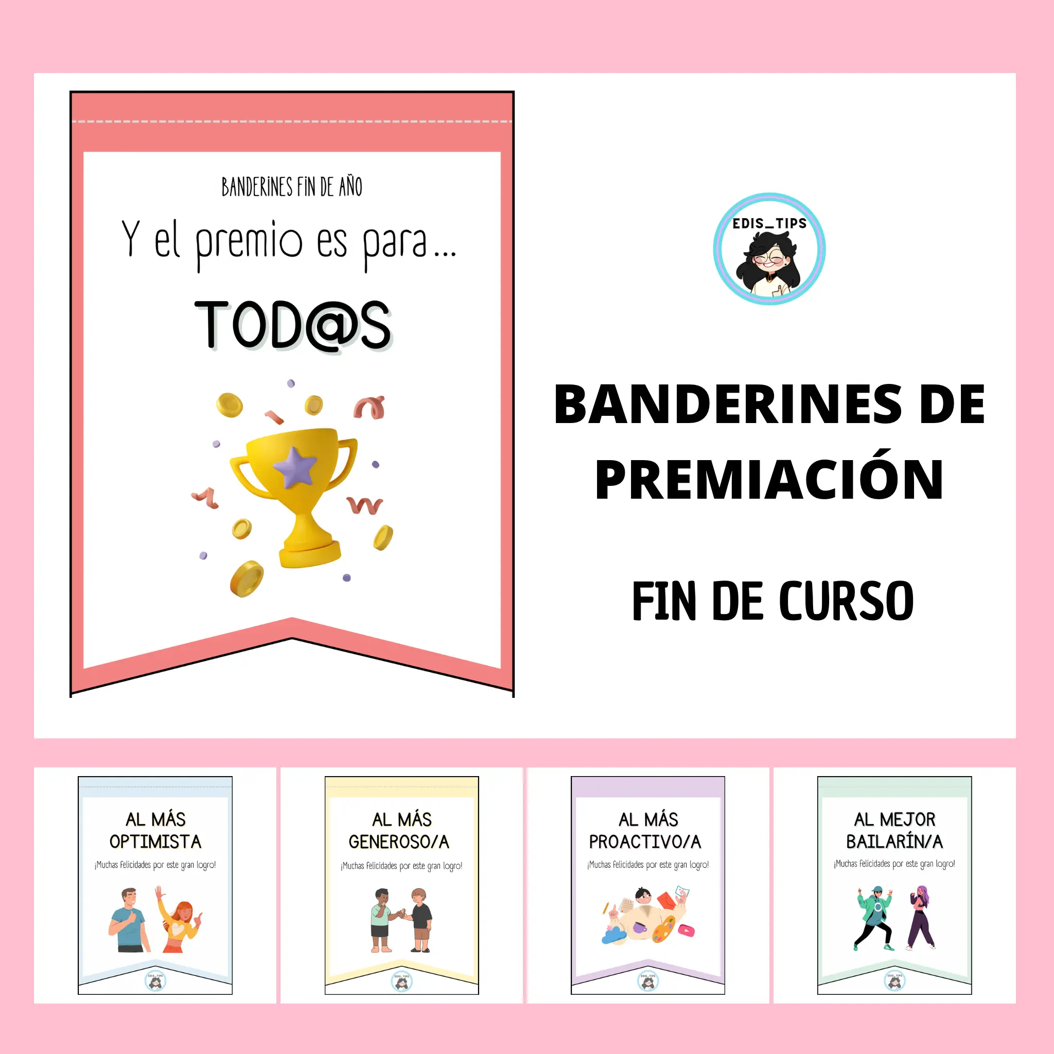 BANDERINES DE PREMIACIÓN FIN DE AÑO