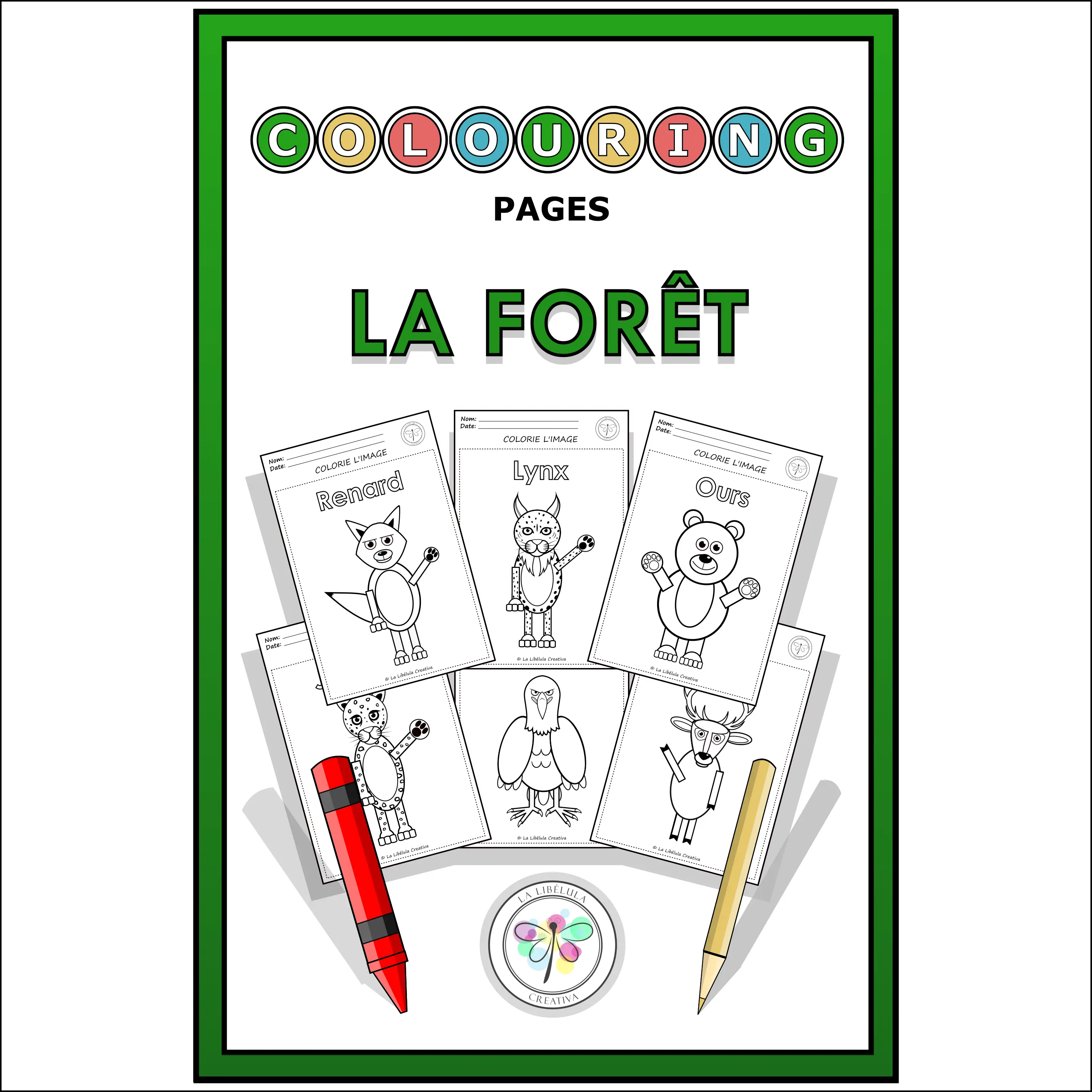 French Worksheets Coloring Forest Animals Colouring Pages Animaux La Forêt