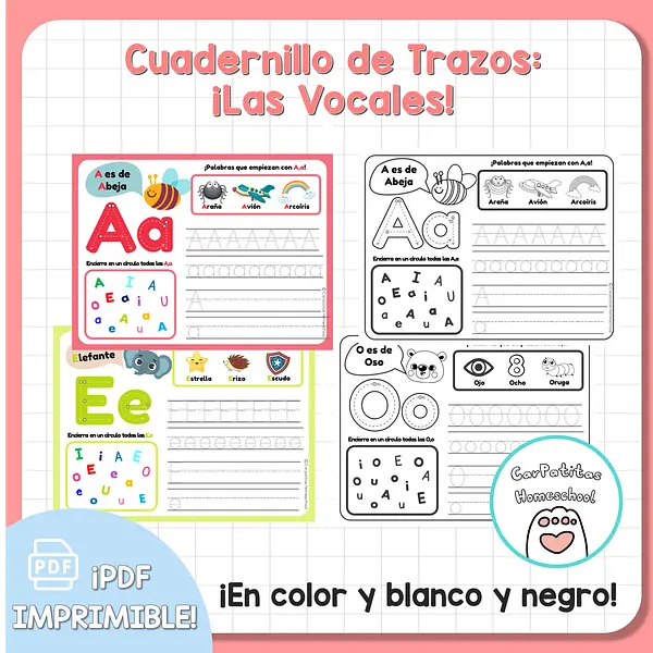 Cuadernillo Las Vocales Para Trazar
