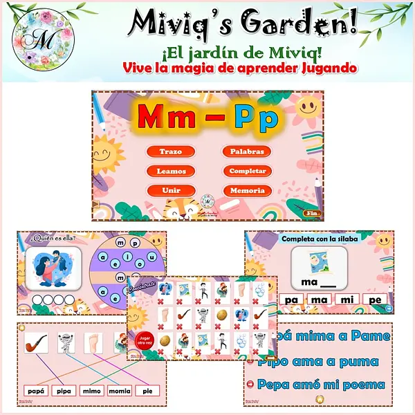 Letras M y P para niños (6 actividades)