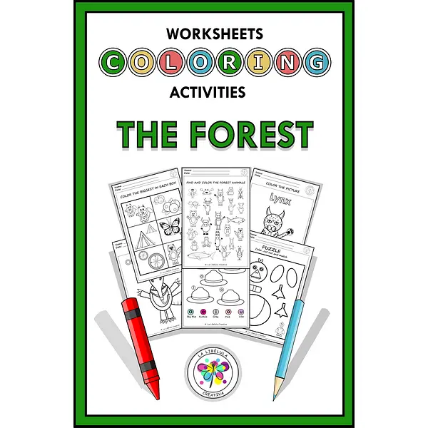 Worksheets Activities Coloring Forest Animals Color Cut