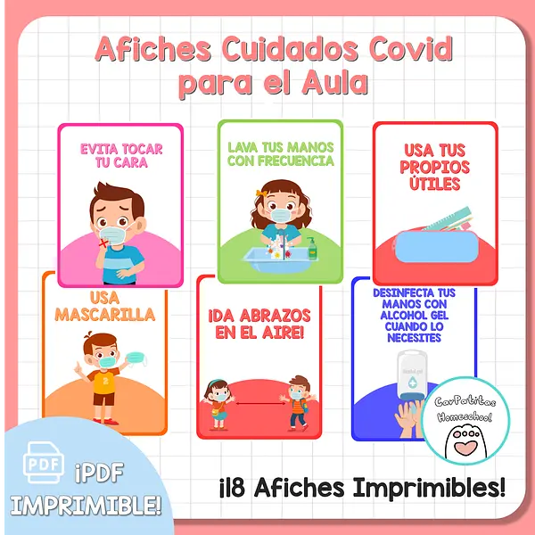 Afiches Protocolos Covid Para el Aula