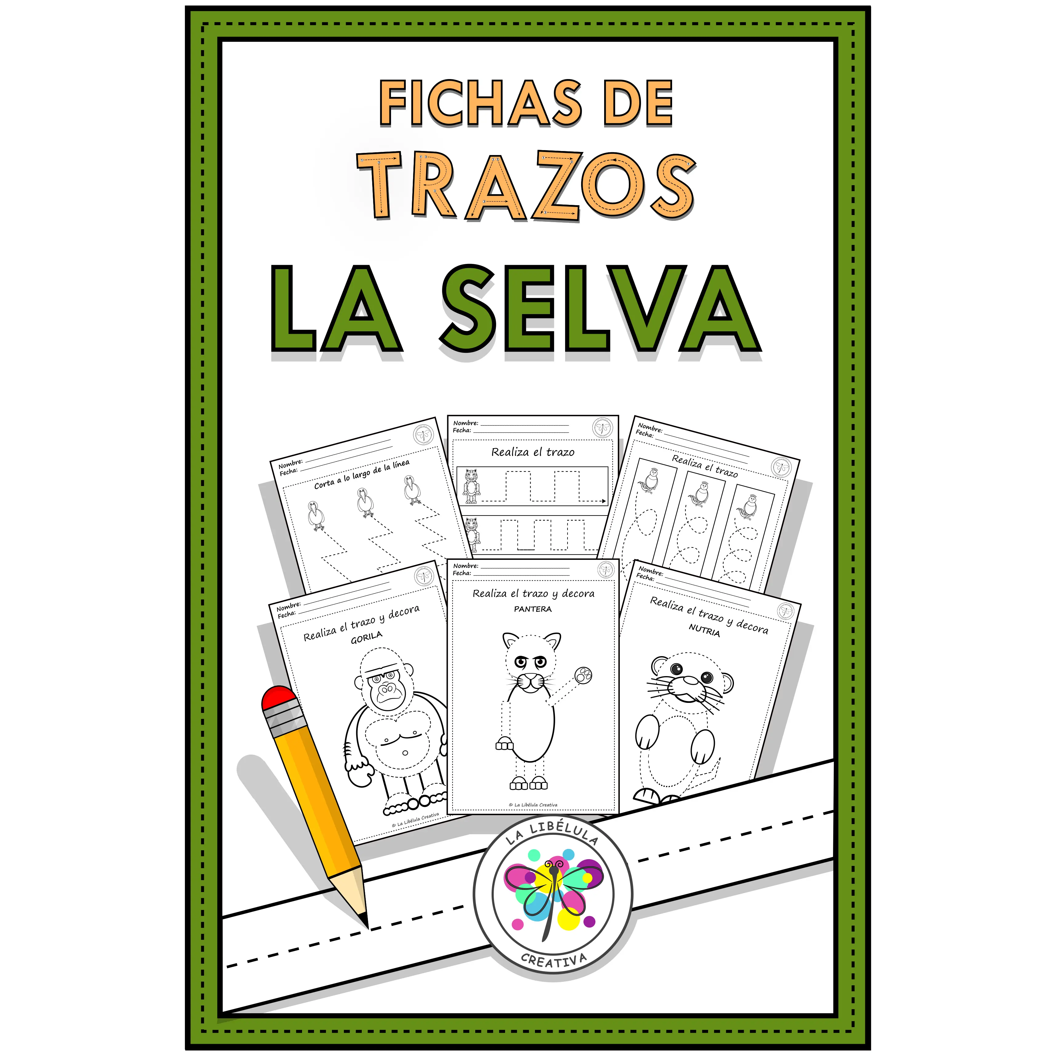 Spanish Tracing Activities Jungle Animals Actividades Trazos Selva Animales