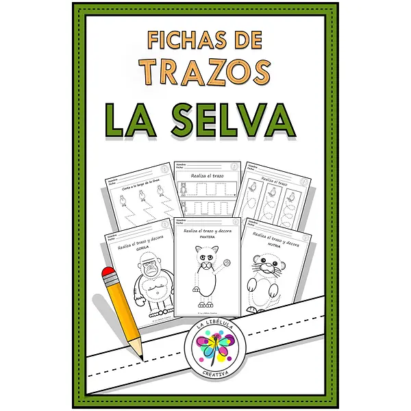 Spanish Tracing Activities Jungle Animals Actividades Trazos Selva Animales