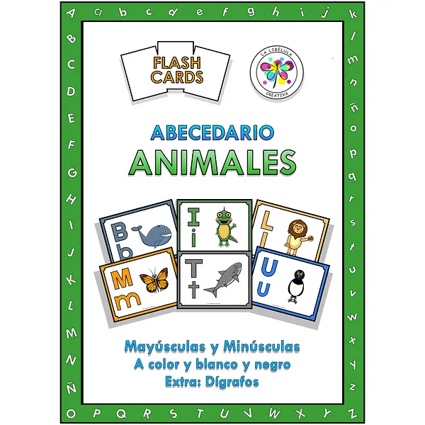 Spanish Flash Cards Alphabet Animals Tarjetas Abecedario Animales Dígrafos